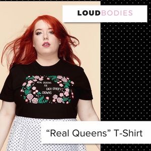 🌵LoudBodies “Real Queens” Black Graphic Tee NWOT